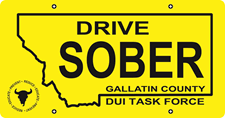 the words &quot;drive sober&quot; inside the outline of montana