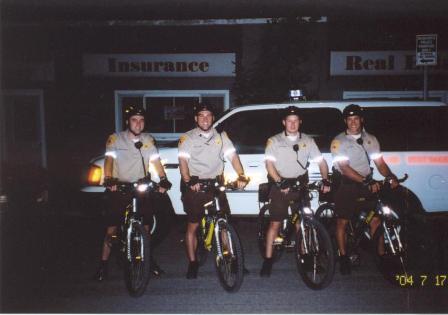 Bike officers at night
