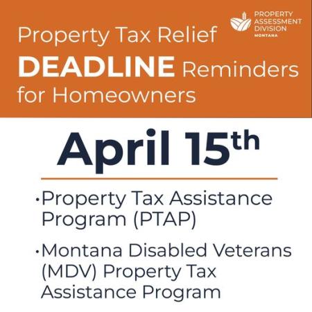 property tax relief program deadlines approaching