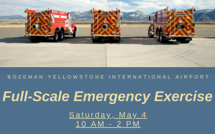 Emergency Exercise at Bozeman Yellowstone International Airport on May 4
