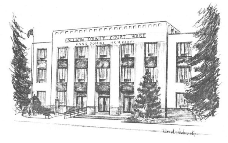 Gallatin County Courthouse Sketch